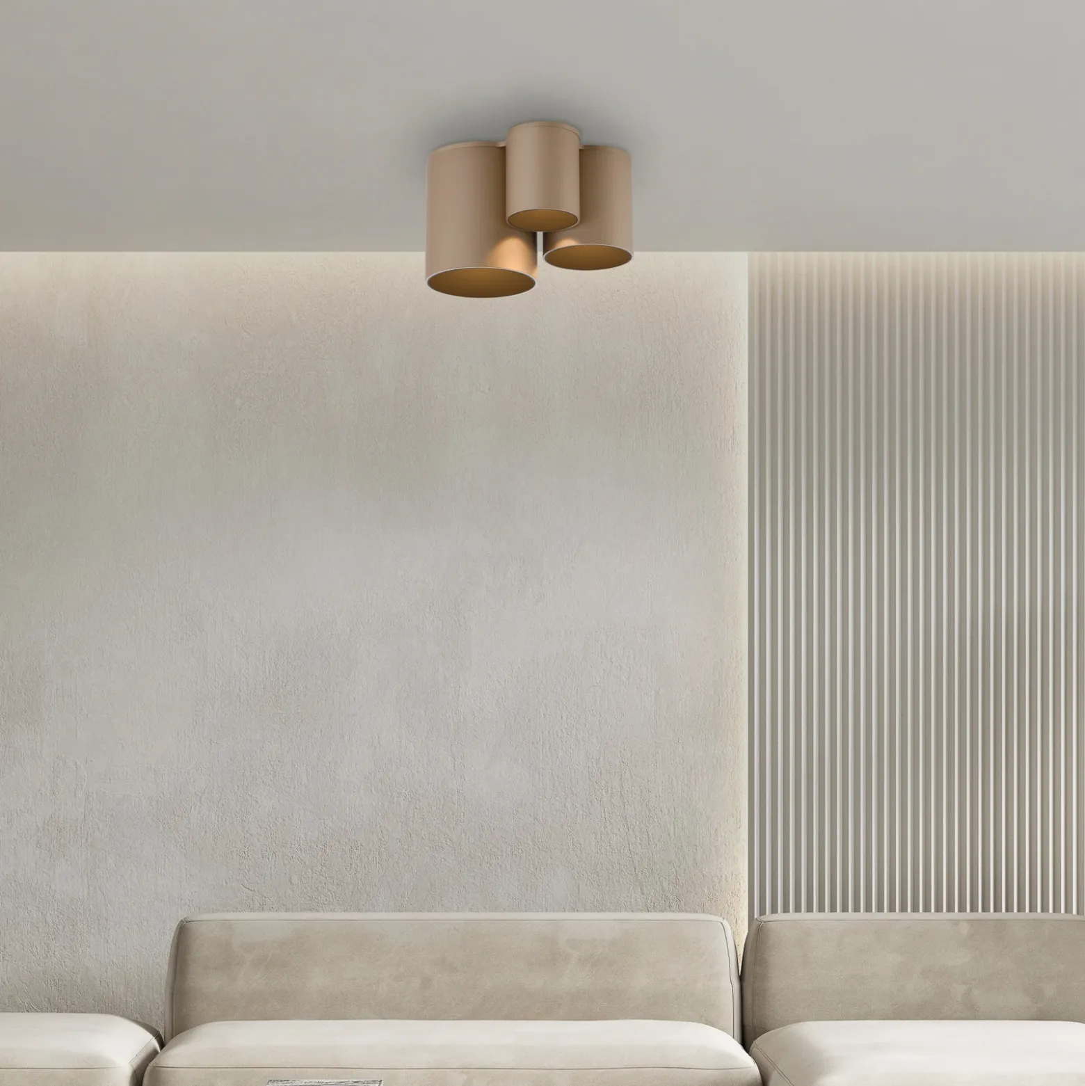 Lámpara de techo LED para baño PURE Point, color bronce, 18 cm, 3 luces, IP44