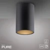 Lámpara de techo LED para baño PURE Point, negra, Ø 6 cm, metal, IP44