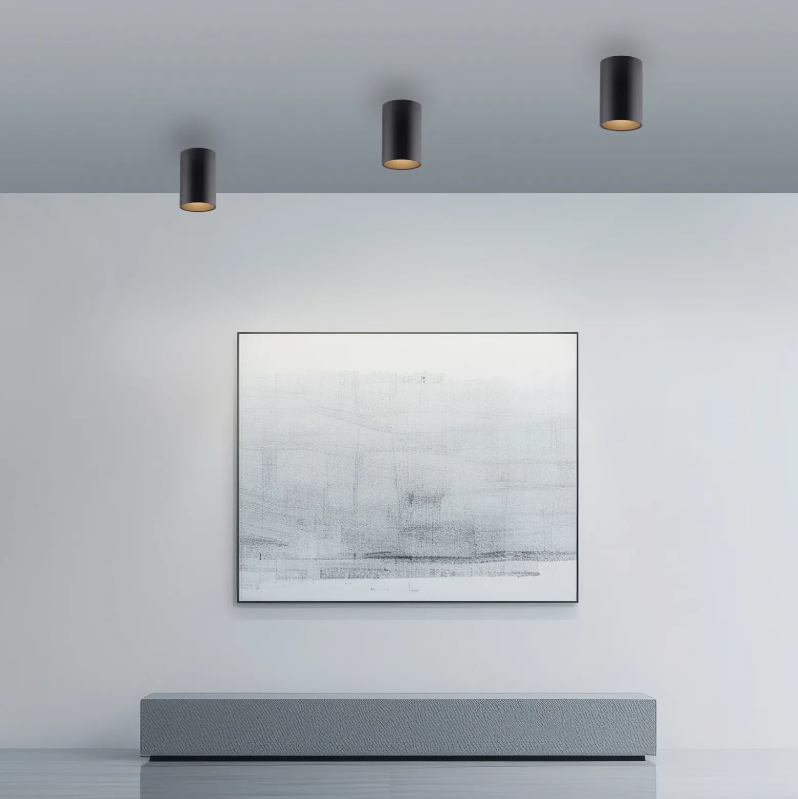 Lámpara de techo LED para baño PURE Point, negra, Ø 6 cm, metal, IP44