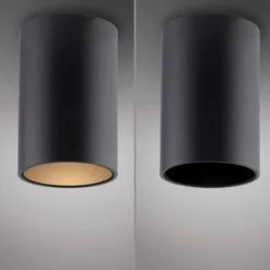 Lámpara de techo LED para baño PURE Point, negra, Ø 6 cm, metal, IP44