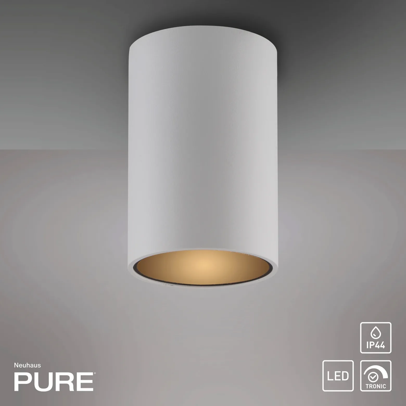 Lámpara de techo LED para baño PURE Point, blanca, Ø 6 cm, metal, IP44