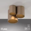 Lámpara de techo LED para baño PURE Point, color bronce, 18 cm, 3 luces, IP44