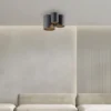 Lámpara de techo LED para baño PURE Point, negra, 18 cm, 3 luces, IP44