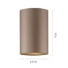 Lámpara de techo LED para baño PURE Point, color bronce, Ø 6 cm, IP44