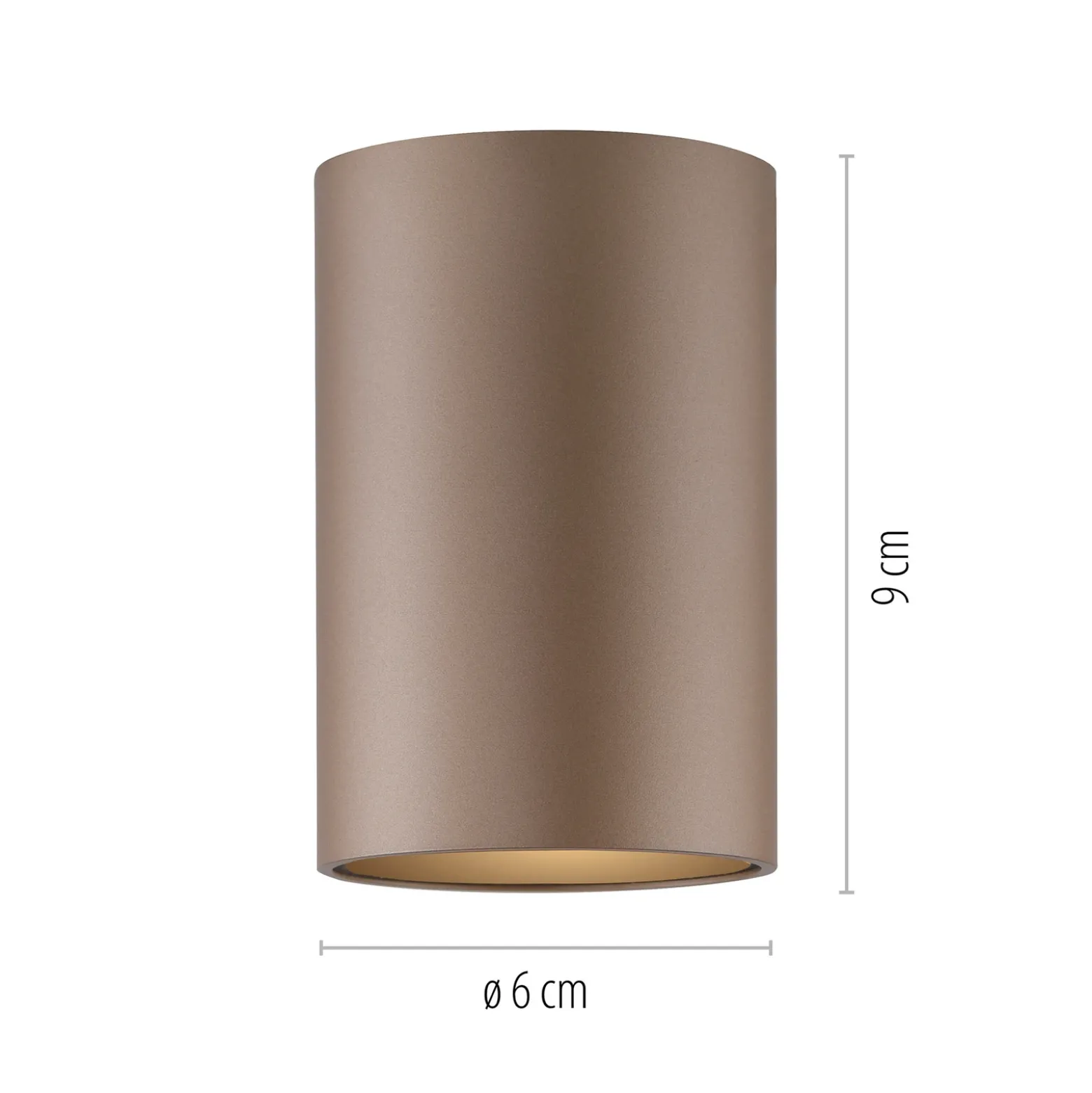 Lámpara de techo LED para baño PURE Point, color bronce, Ø 6 cm, IP44