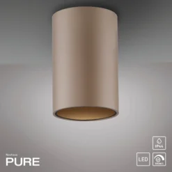 Lámpara de techo LED para baño PURE Point, color bronce, Ø 6 cm, IP44