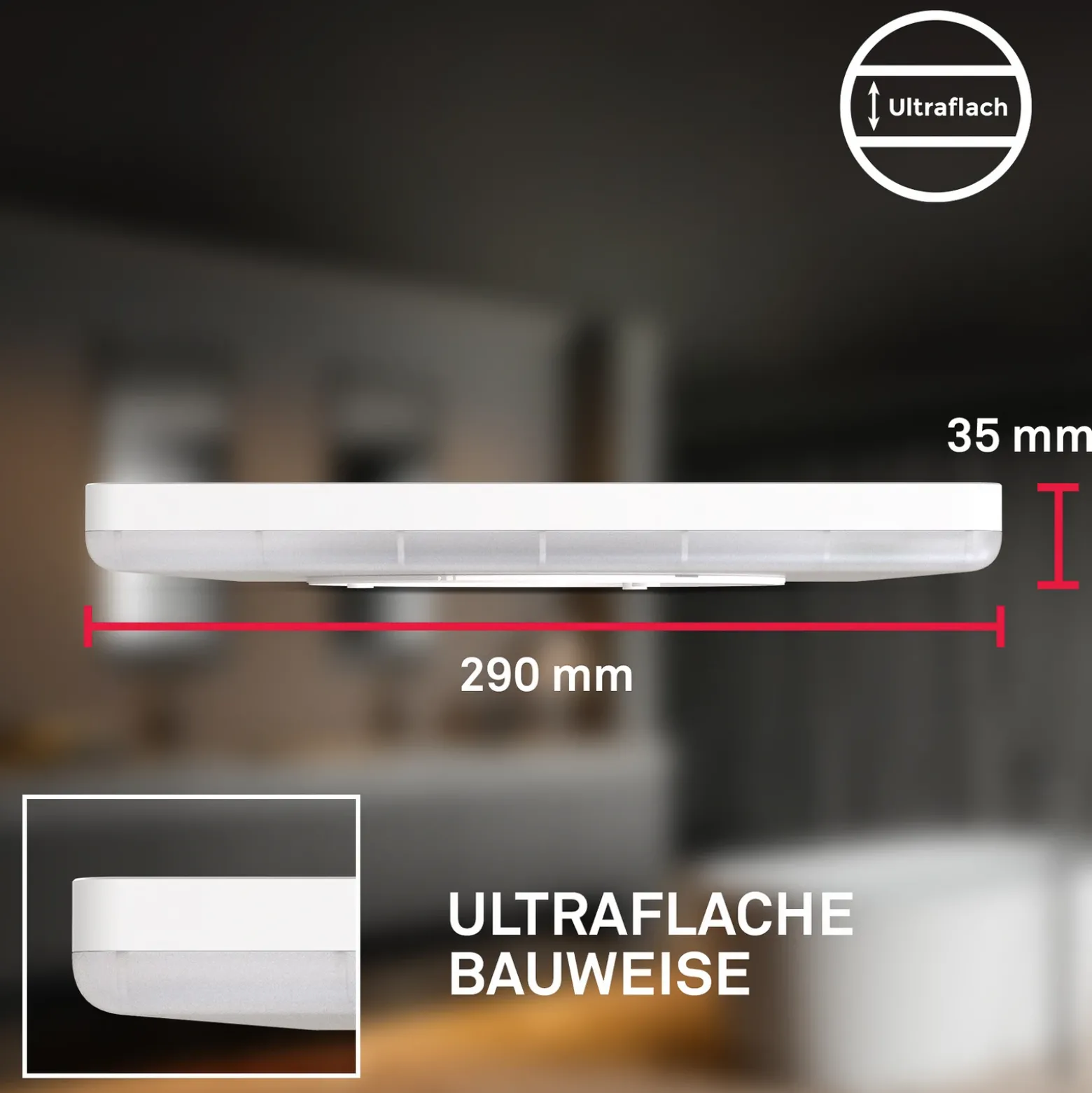 Lámpara de techo LED para baño Slim Drip, blanca, Ø 29 cm, IP44