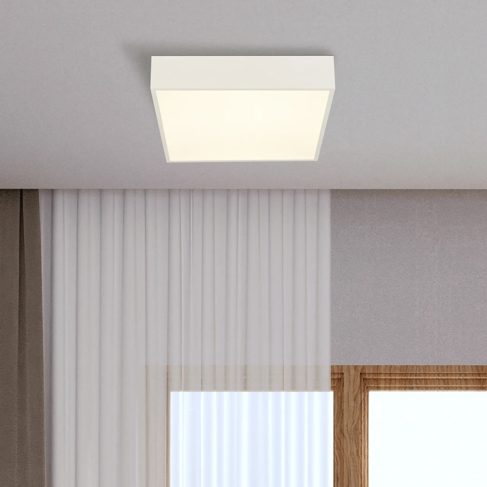 Lámpara de techo LED para baño Zeus, blanca, longitud 30 cm, metal