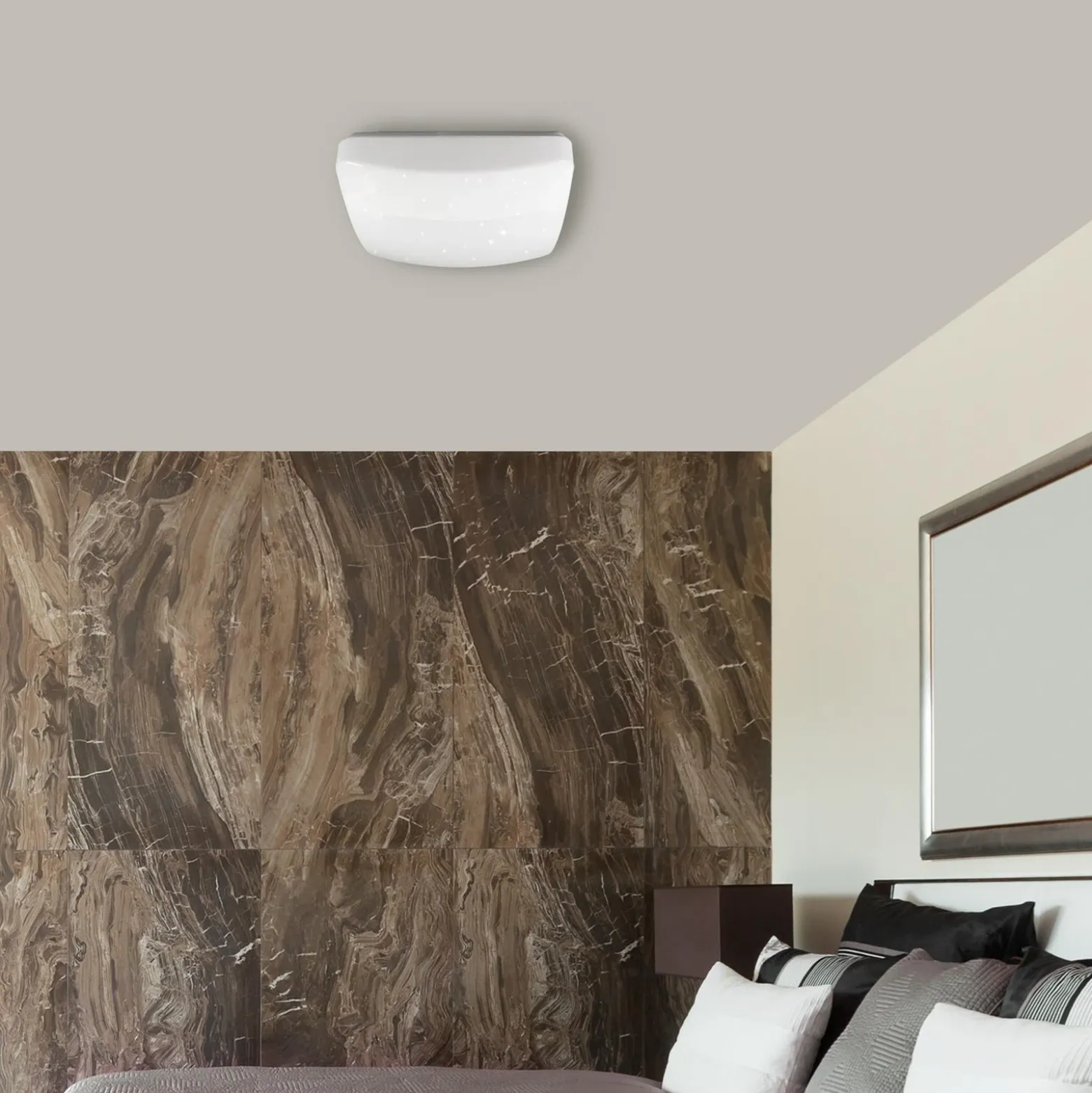 Lámpara de techo LED Reva Star 30 Square, blanca, plástico, acero