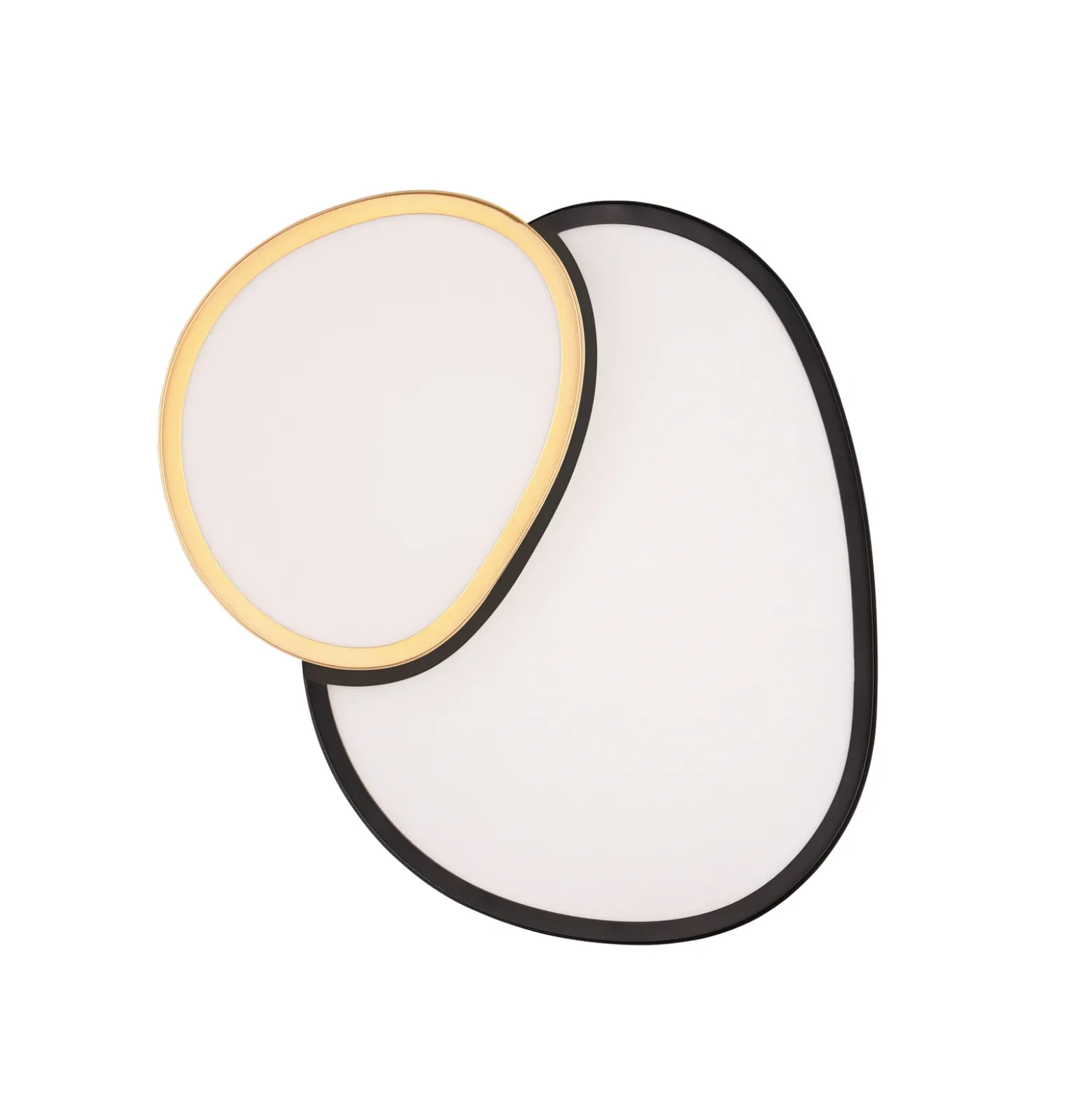 Lámpara de techo LED Rise, negro-oro, 43 x 36 cm, CCT, atenuable