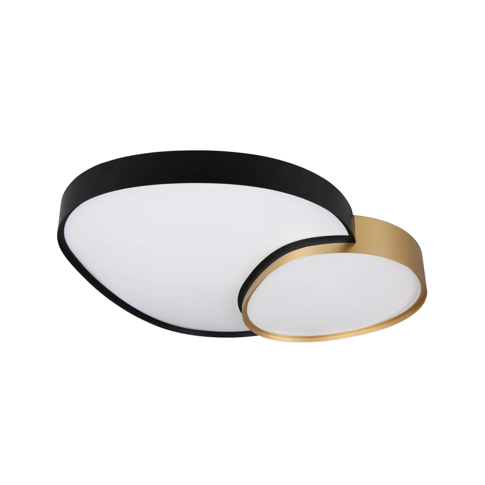 Lámpara de techo LED Rise, negro-oro, 77 x 63 cm, CCT, atenuable