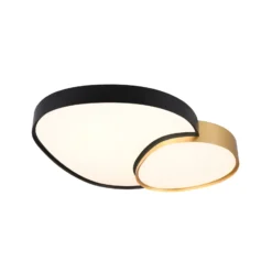 Lámpara de techo LED Rise, negro-oro, 77 x 63 cm, CCT, atenuable