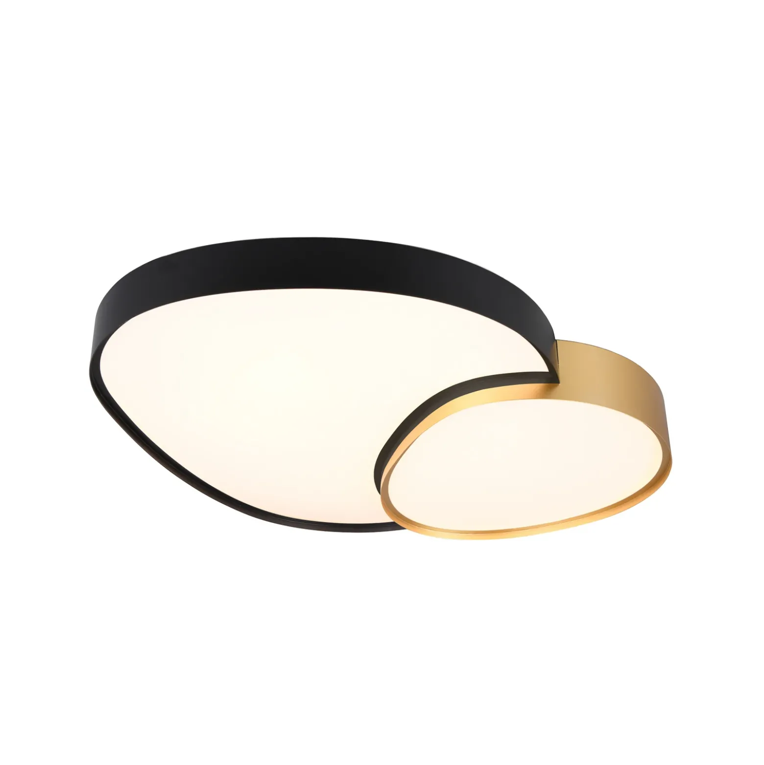 Lámpara de techo LED Rise, negro-oro, 77 x 63 cm, CCT, atenuable