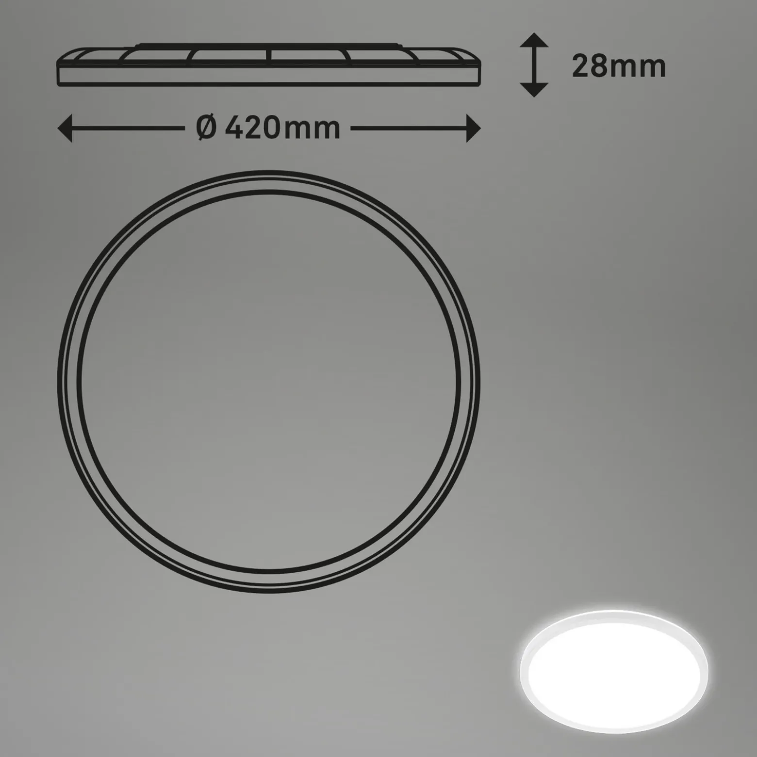 Lámpara de techo LED Slim, redonda, 42cm