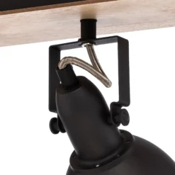 Lámpara de techo Lindby Aylis, 3 luces, 60 cm, negra, madera, E14