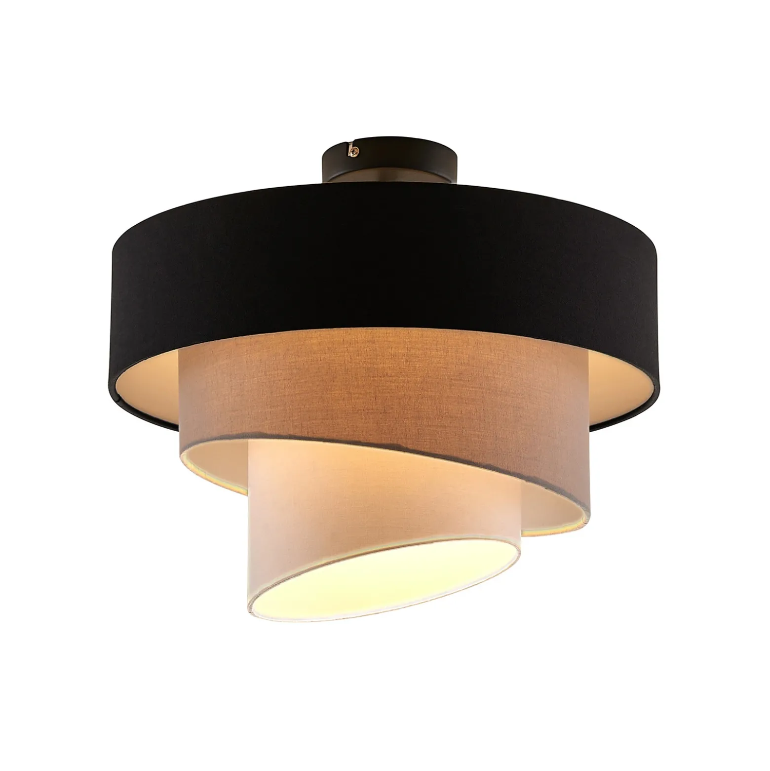 Lámpara de techo Lindby Coria, negro/gris/blanco, Ø 40 cm, E27