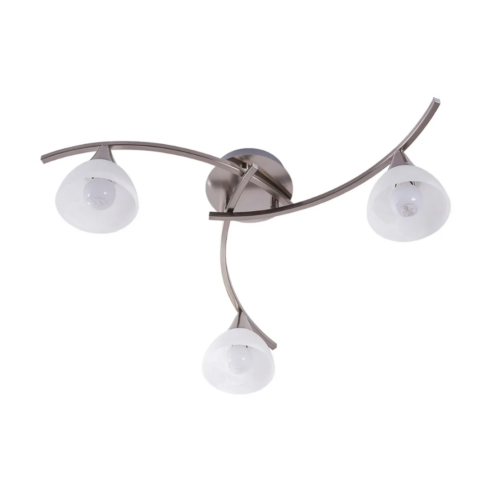 Lámpara de techo Lindby Della, níquel, Ø 58 cm, 3 luces, E14