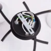 Lámpara de techo Lindby Della, negro-oro, Ø 58 cm, 3 luces, E14
