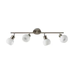 Lámpara de techo Lindby Elaina, 70 cm, 4 luces, níquel, cristal, E14