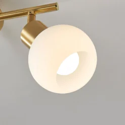 Lámpara de techo Lindby Elaina, 30 cm, 2 luces, latón, cristal, E14