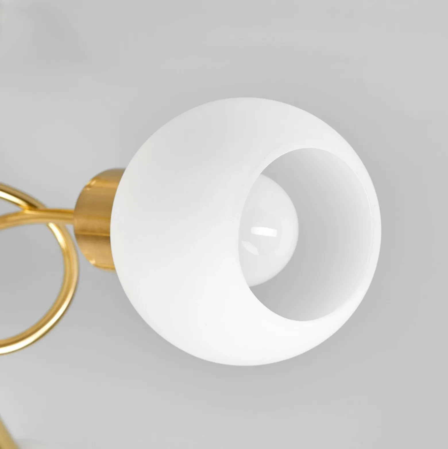 Lámpara de techo Lindby Elaina, Ø52cm, 3 luces, latón, cristal, E14
