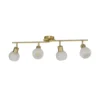 Lámpara de techo Lindby Elaina, 70cm, 4 luces, latón, cristal, E14
