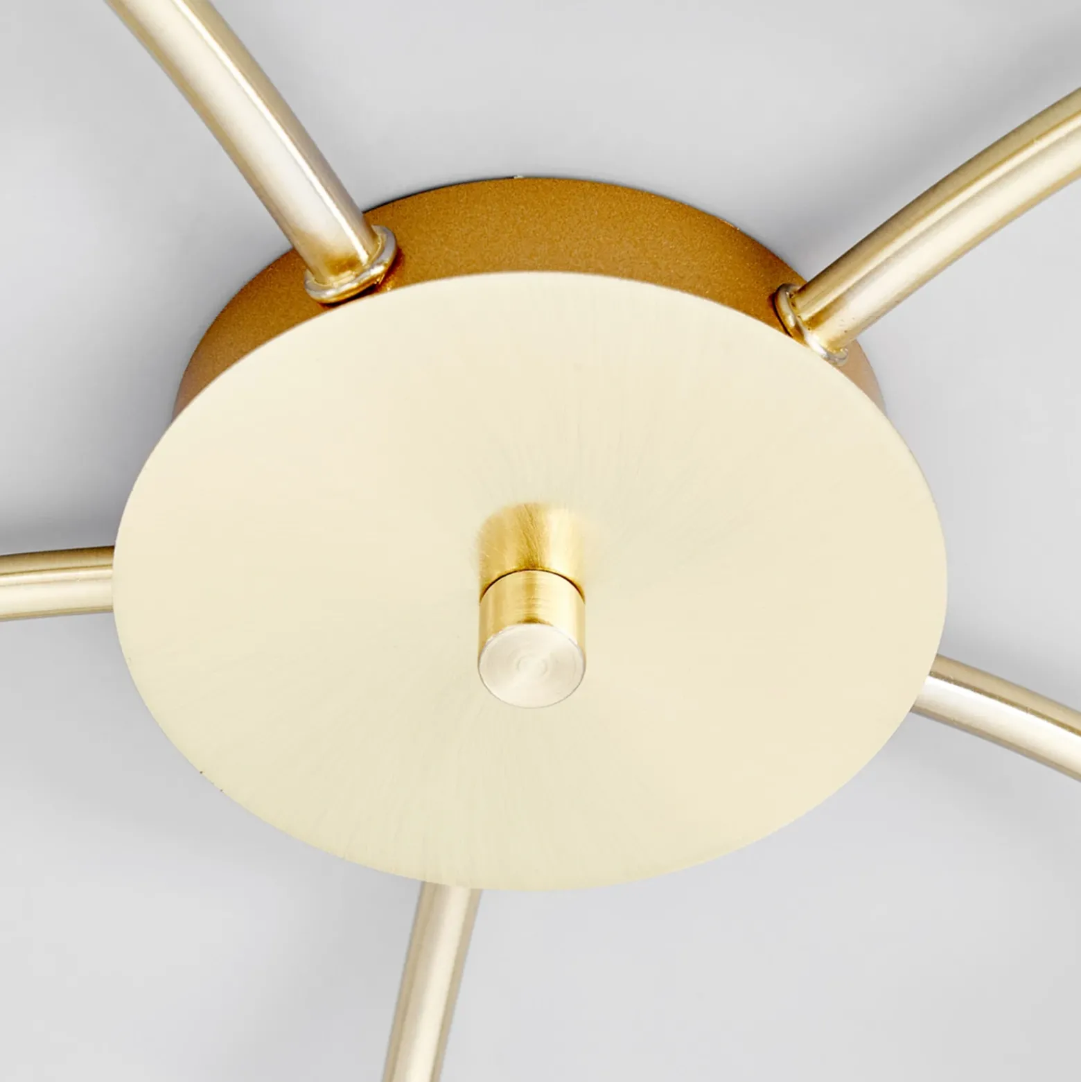 Lámpara de techo Lindby Elaina, Ø54cm, 5 luces, latón, cristal, E14