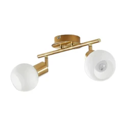 Lámpara de techo Lindby Elaina, 30 cm, 2 luces, latón, cristal, E14