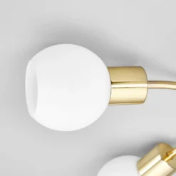 Lámpara de techo Lindby Elaina, Ø54cm, 5 luces, latón, cristal, E14