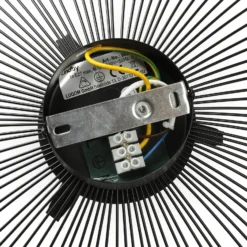 Lámpara de techo Lindby Fabronia, blanco/negro, cristal, esférica, E27