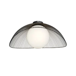 Lámpara de techo Lindby Fabronia, blanco/negro, cristal, esférica, E27