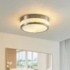 Lámpara de techo Lindby Flavi, Ø 28 cm, níquel, cristal, IP44, E27