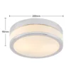 Lámpara de techo Lindby Flavi, Ø 28 cm, cromada, cristal, IP44, E27
