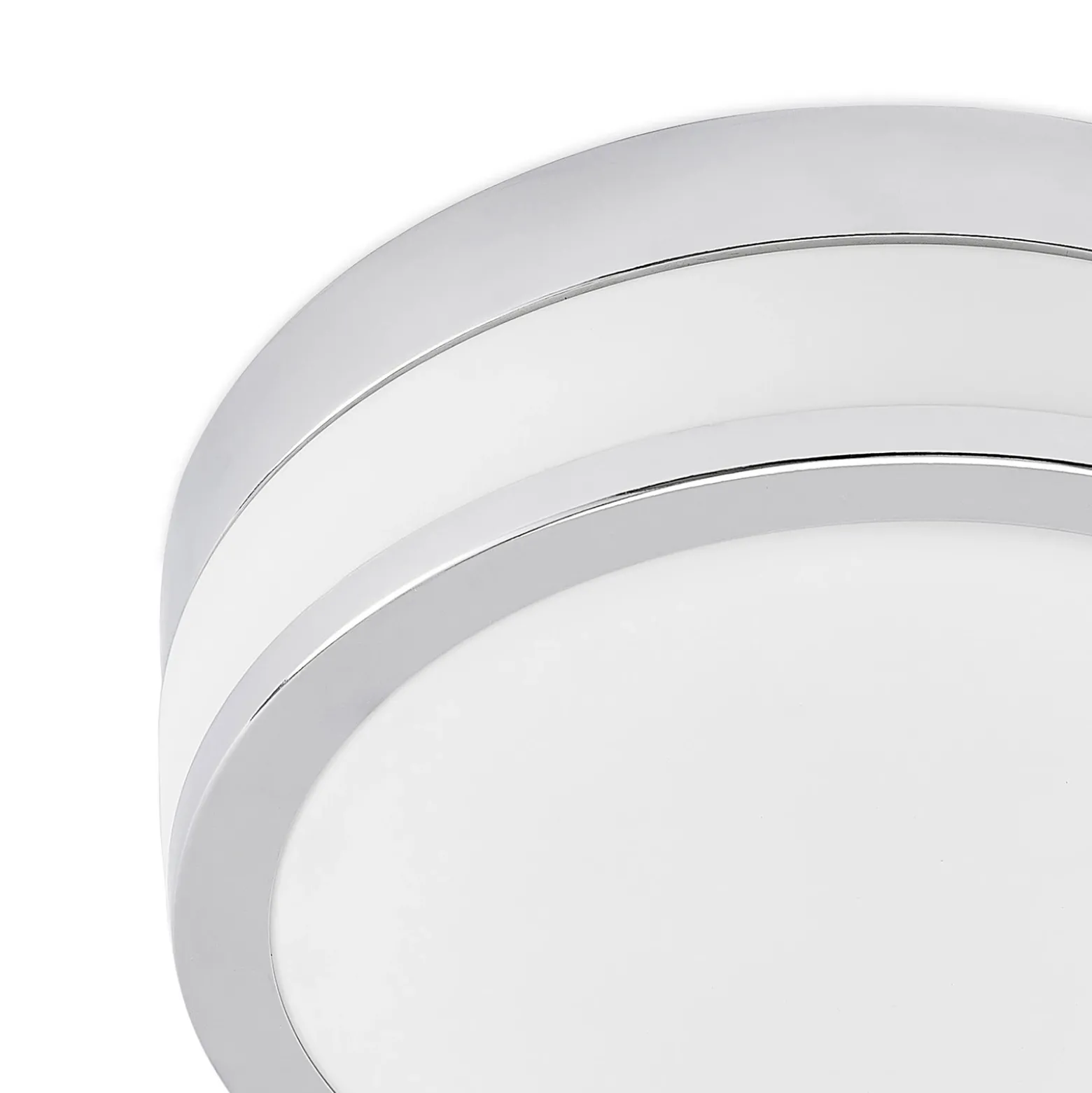 Lámpara de techo Lindby Flavi, Ø 28 cm, cromada, cristal, IP44, E27