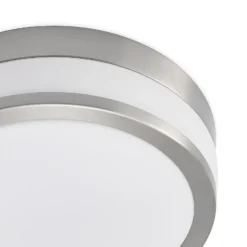 Lámpara de techo Lindby Flavi, Ø 28 cm, níquel, cristal, IP44, E27