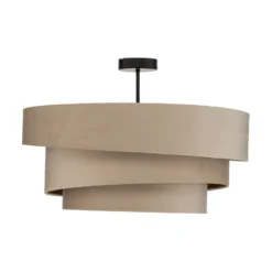 Lámpara de techo Lindby Jusari, color crema, tejido, Ø 56 cm, E27