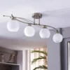 Lámpara de techo Lindby Leanda, 80 cm, 4 luces, metal, cristal