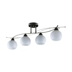 Lámpara de techo Lindby Leanda, 80 cm, 4 luces, metal, cristal