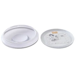 Lámpara de techo Lindby LED Furgo, plata/blanco, plástico, IP44