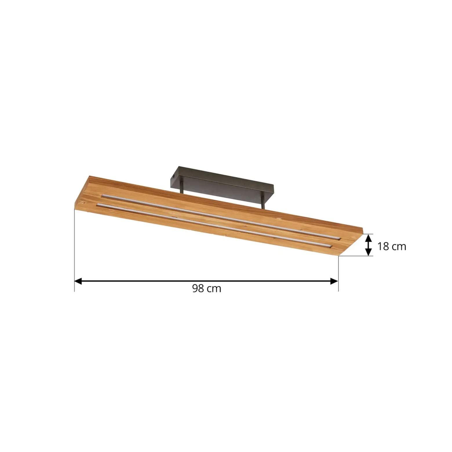 Lámpara de techo Lindby LED Nesaja, negra, madera, 98cm, atenuable