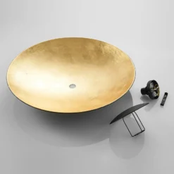 Lámpara de techo Lindby Narisara, Ø 80 cm, E27, negro-oro