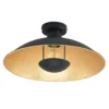 Lámpara de techo Lindby Narisara, Ø 40 cm, E27, negro-oro