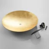 Lámpara de techo Lindby Narisara, Ø 80 cm, E27, negro-oro