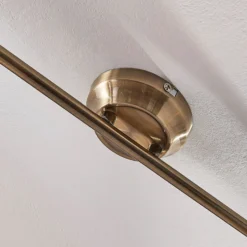Lámpara de techo Lindby Perseas, 180 cm, 6 luces, latón antiguo, GU10