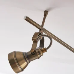 Lámpara de techo Lindby Perseas, 180 cm, 6 luces, latón antiguo, GU10