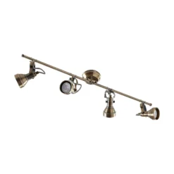 Lámpara de techo Lindby Perseas, 78 cm, 4 luces, latón envejecido, GU10