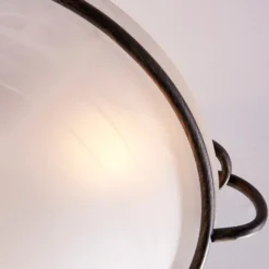 Lámpara de techo Lindby Rando, plata envejecida, cristal, Ø 50 cm, E27