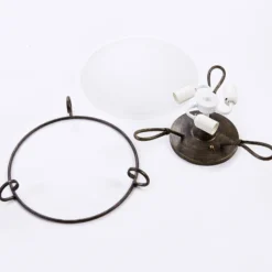Lámpara de techo Lindby Rando, plata envejecida, cristal, Ø 50 cm, E27