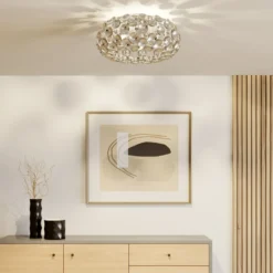 Lámpara de techo Lindby Reza, Ø 48 cm, color cromo, E14