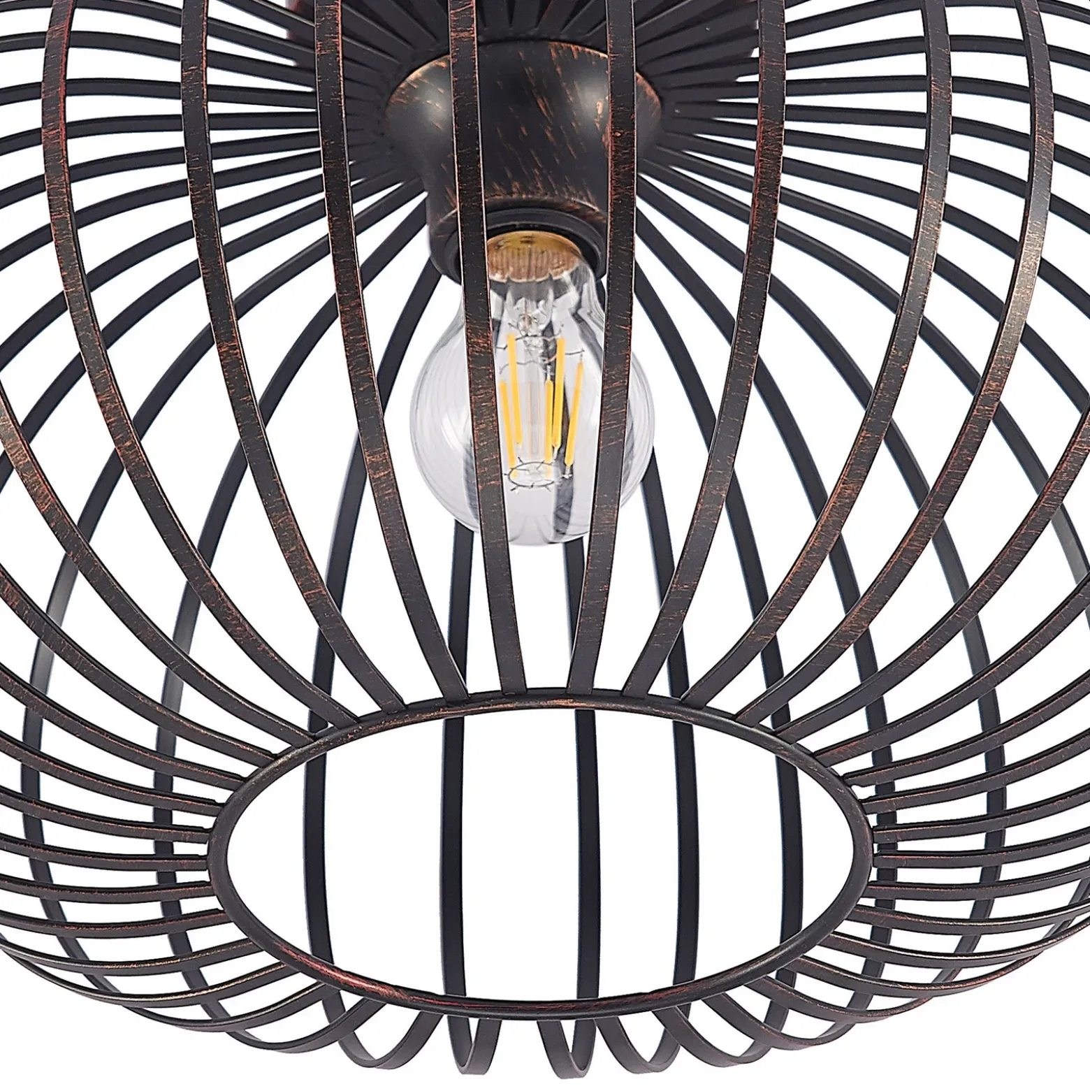 Lámpara de techo Lindby Rosalea, color cobre, metal, 40 cm, E27